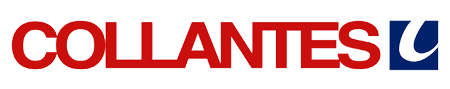 Logotipo de COLLANTES en texto rojo y azul