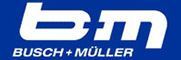 Ein blau-weißes Logo für Busch + Müller