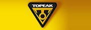 Auf gelbem Grund befindet sich ein Topeak-Logo.