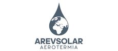 El logotipo de arevsolar aerotermia es una gota de agua con un globo en el medio.