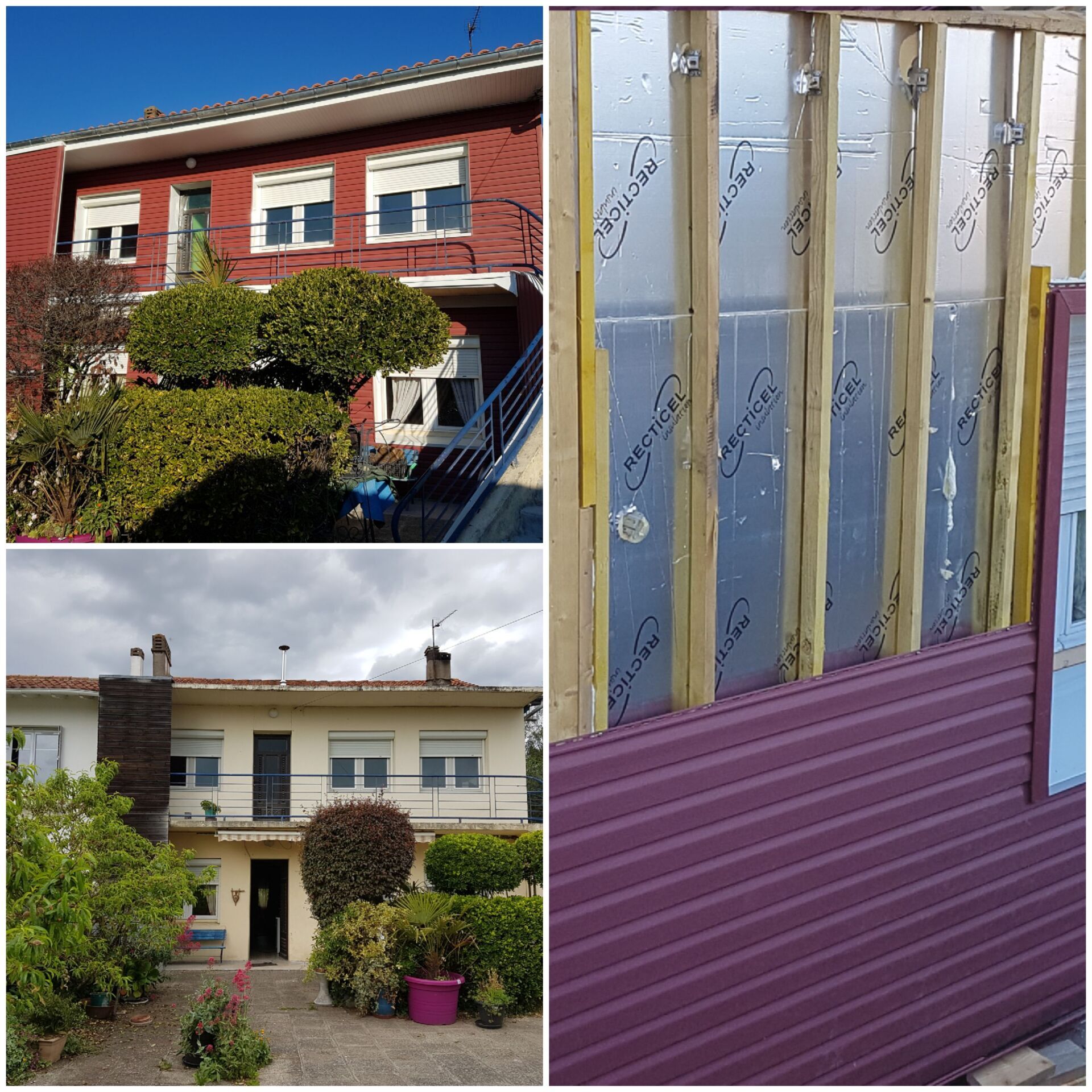 Réalisation pendant, avant et après d'une rénovation de façade