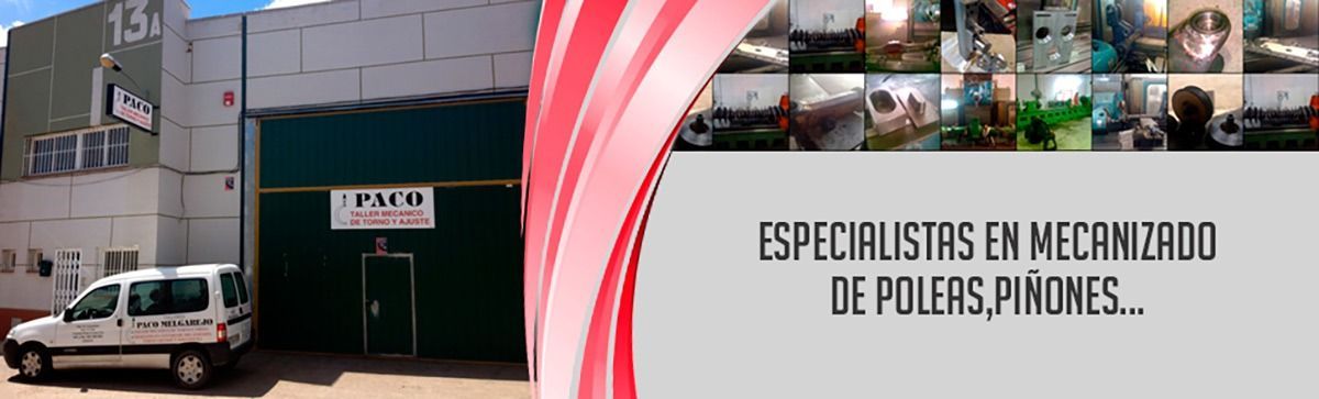 Exterior view of a workshop with a white van parked in front. Text: 