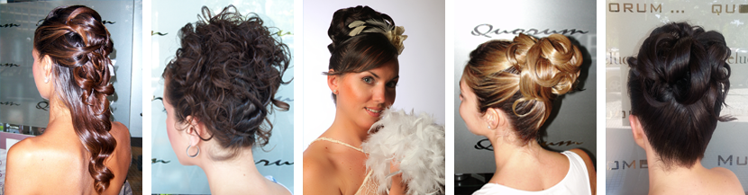 Un collage de cuatro fotografías de mujeres con diferentes peinados.