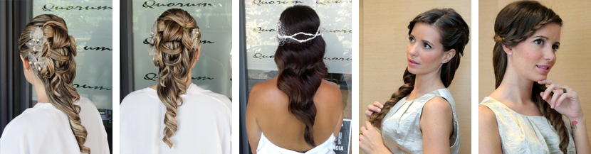 Una mujer con un vestido blanco lleva una cola de caballo trenzada.