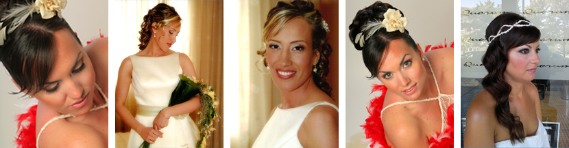 Una mujer con un vestido blanco y una flor en el pelo.