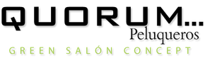 El logotipo del concepto de salón verde Quorum