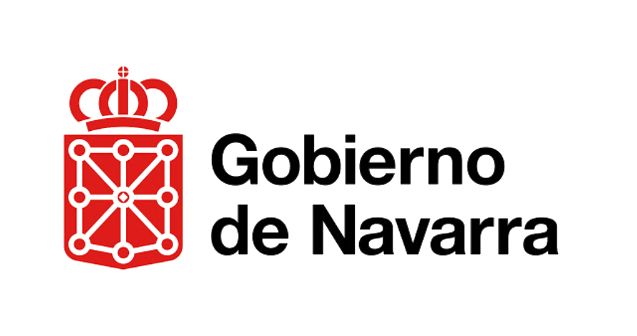 El logotipo del Gobierno de Navarra es un logotipo rojo y negro con una corona.
