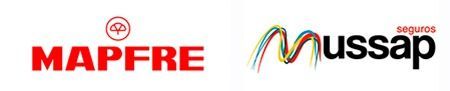 Dos logotipos de Mapfre y Mussap sobre un fondo blanco.