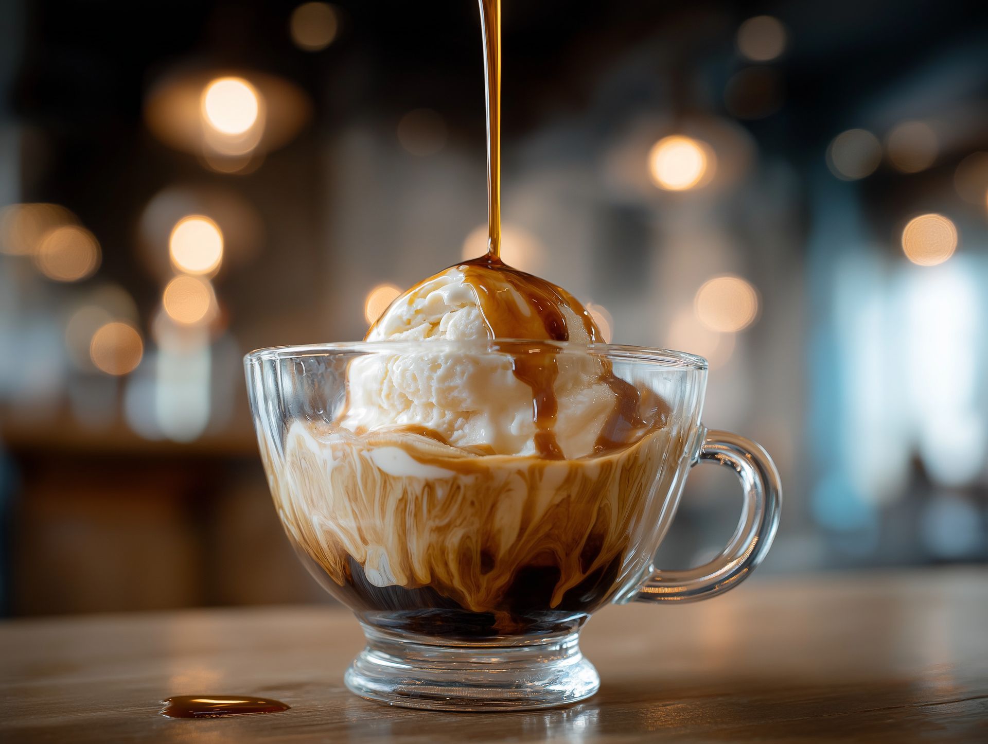 Affogato al caffè.