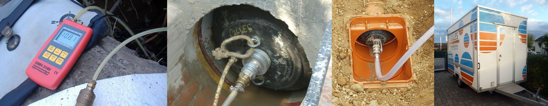 Eine Collage aus Bildern zeigt ein rotes Gerät mit der Aufschrift „EKG“