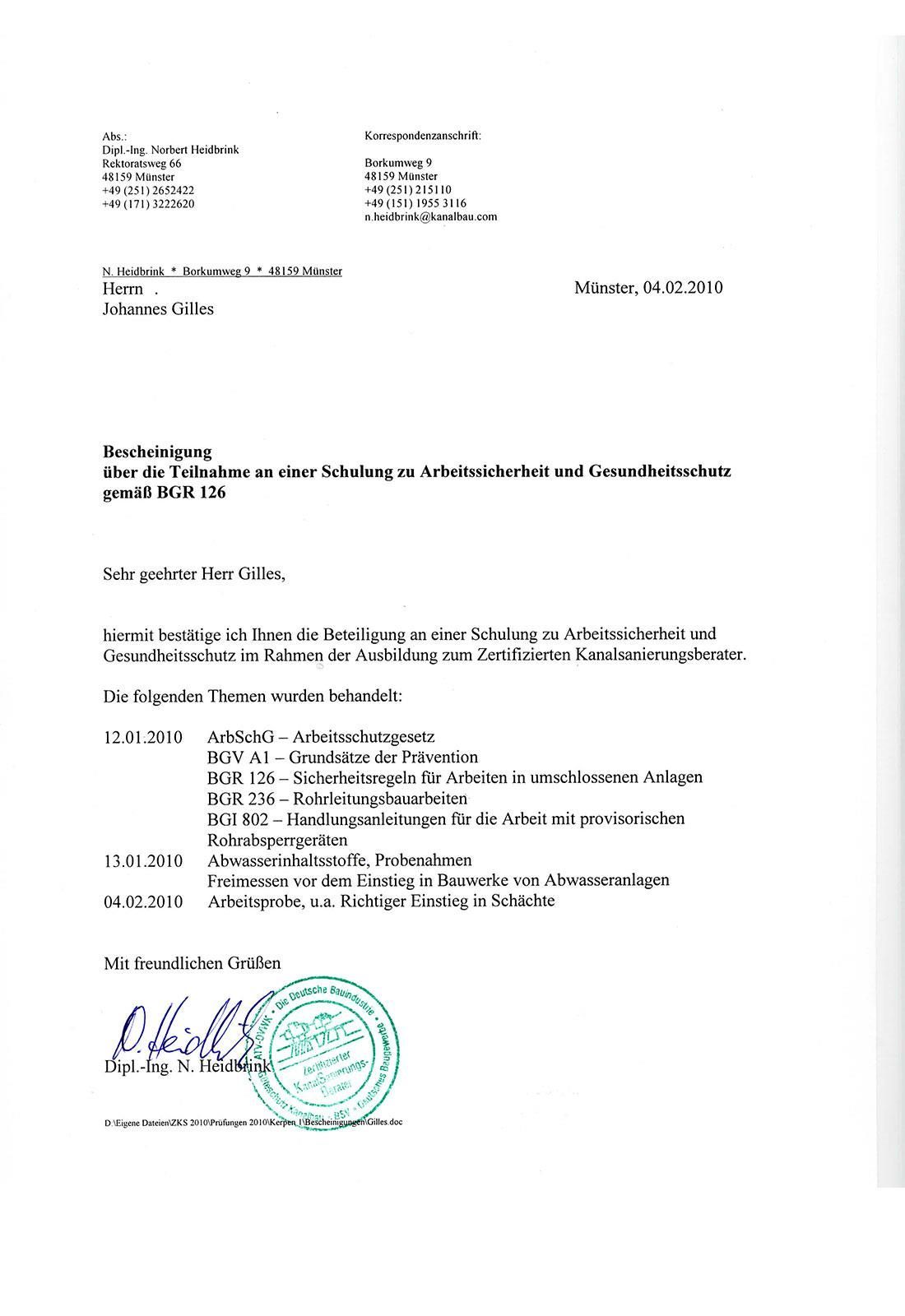 Ein unterschriebener Brief steht auf weißem Hintergrund.