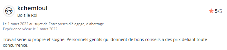 L'avis client de Kchemloul