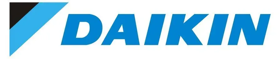 Logotipo da Daikin com design em azul e preto. A palavra