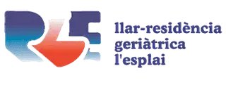 Logo of "Llar-resid&egrave;ncia geri&agrave;trica l'esplai" in blue, red, and white.
