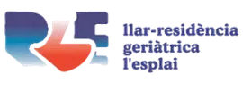Logo of "Llar-resid&egrave;ncia geri&agrave;trica l'esplai" in blue, red, and white.