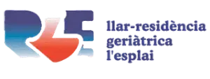Logo of "Llar-resid&egrave;ncia geri&agrave;trica l'esplai" in blue, red, and white.