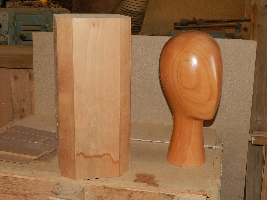 15 Fabrication têtes à Chapeaux en bois avant après