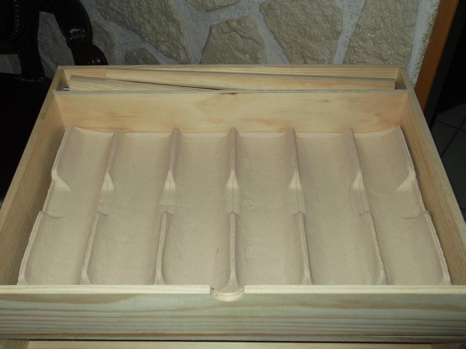 Coffret Bois Bouteilles pieds intégrés