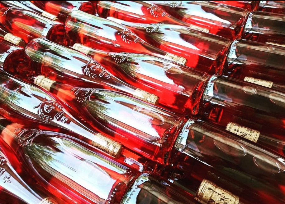 Différents vins rosés