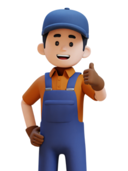 Un personnage en 3D souriant avec un pouce en l'air, portant une casquette sur la tête.
