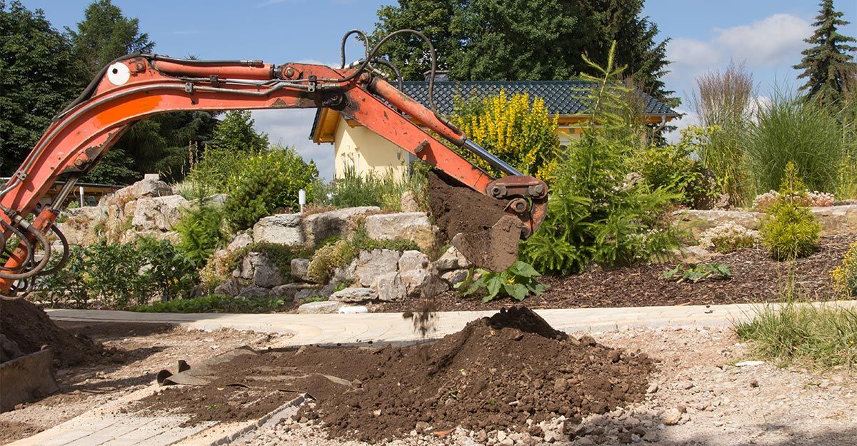 Pelleteuse pour l'aménagement d'un jardin