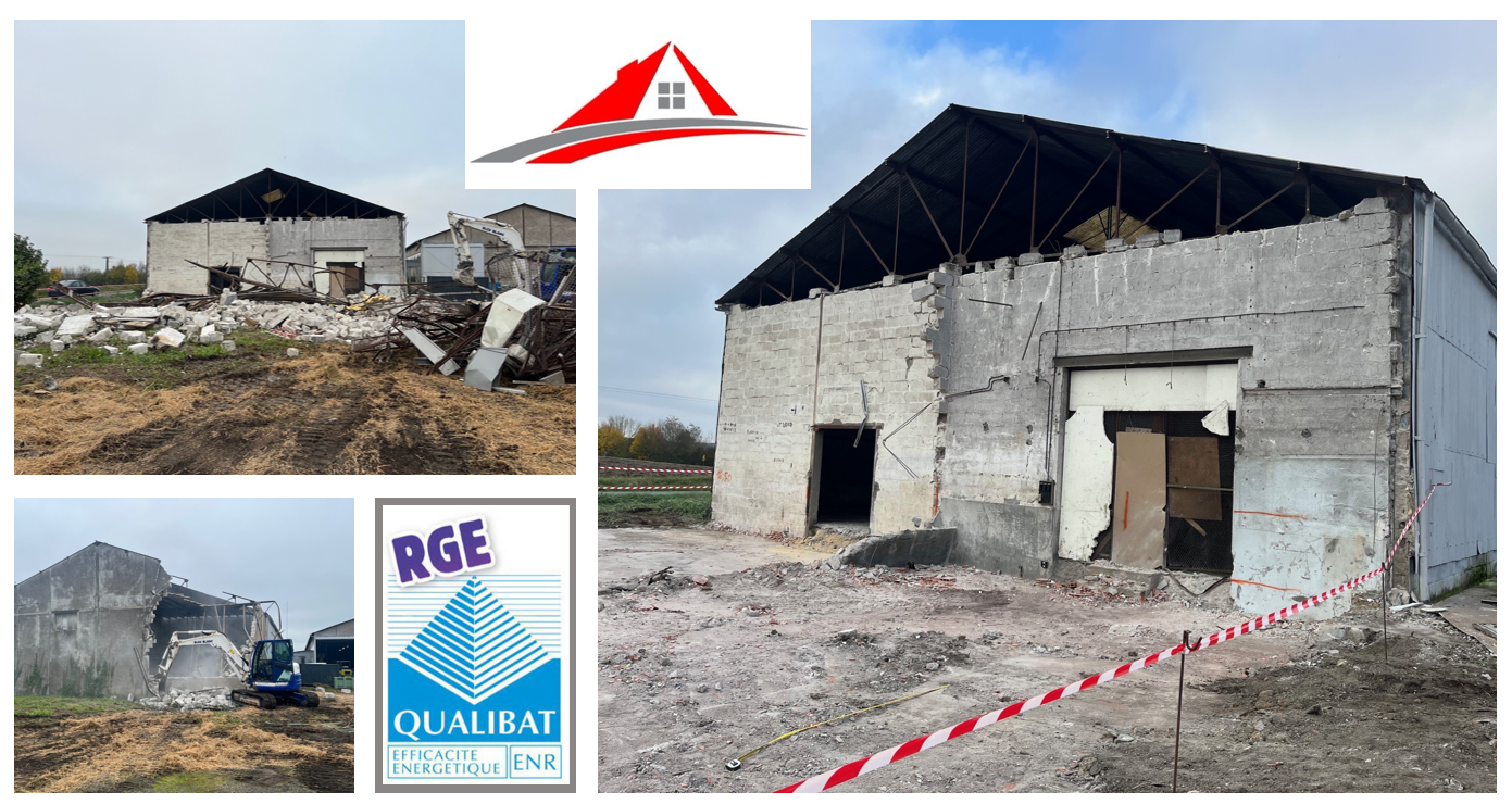 Maison en construction et logo RGE