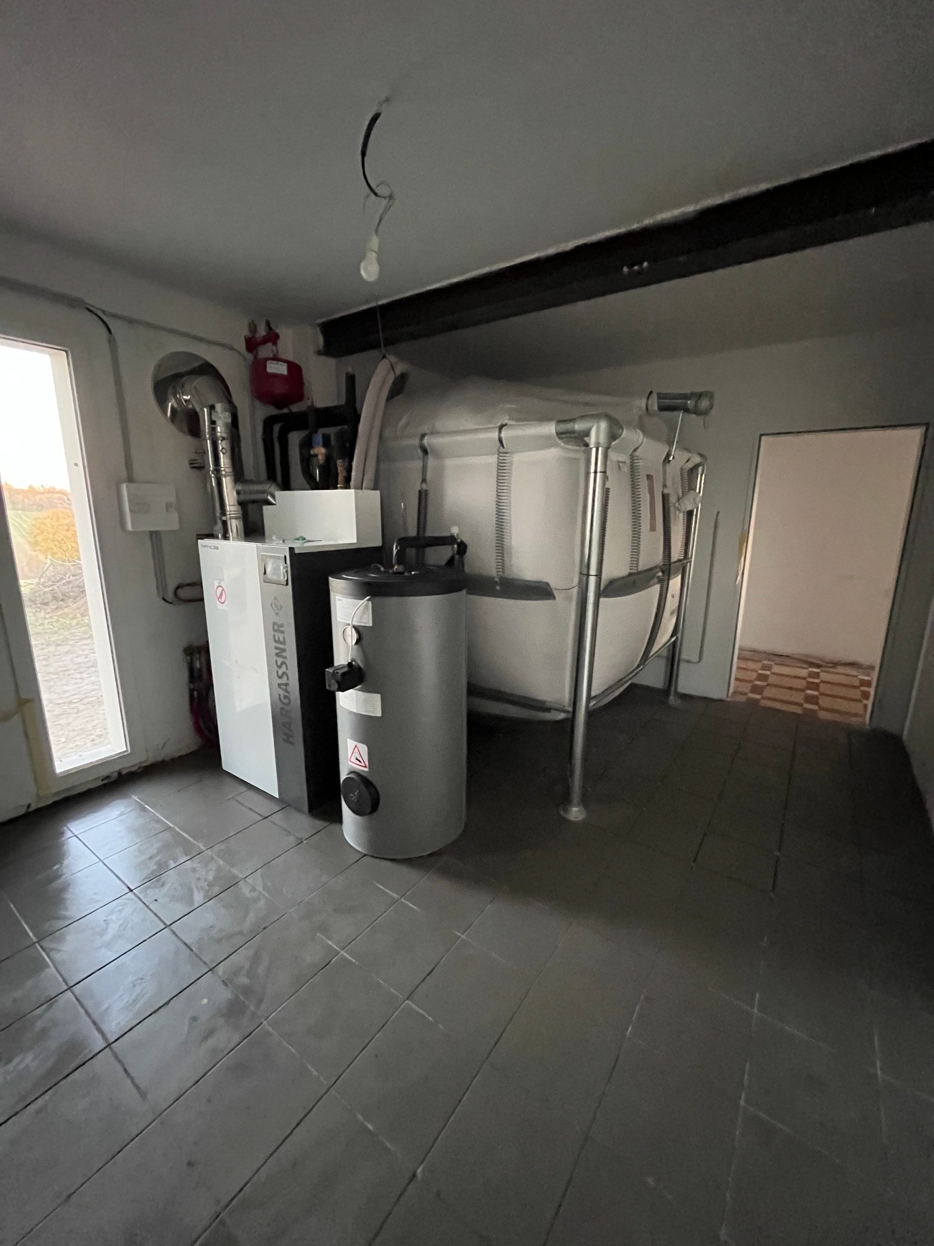 installation d'un complexe avec une chaudière à granulés