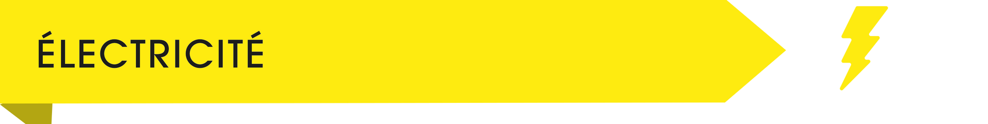 Illustration de flèche de couleur jaune avec l'expression électricité