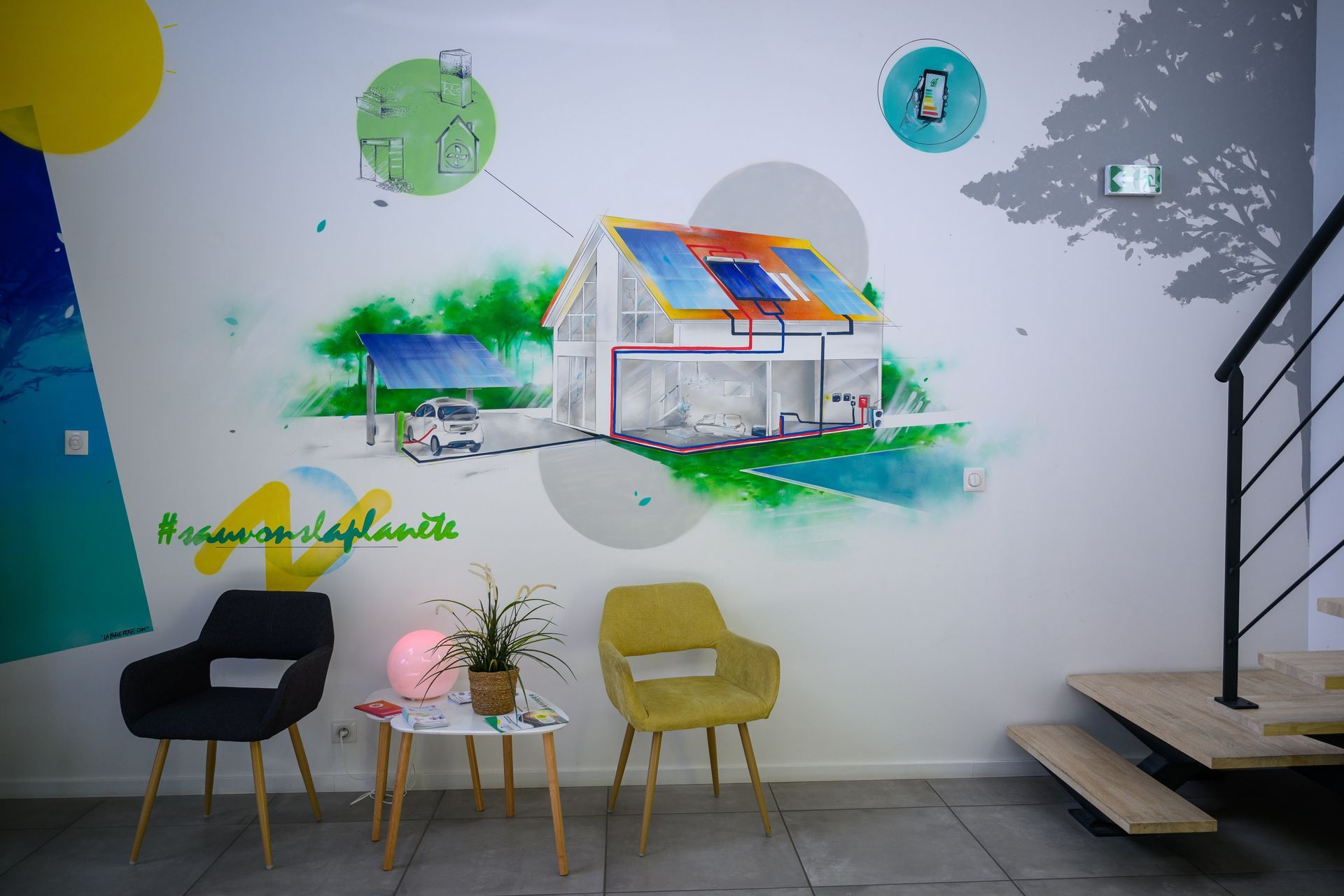 vue de l'accueil de l'entreprise