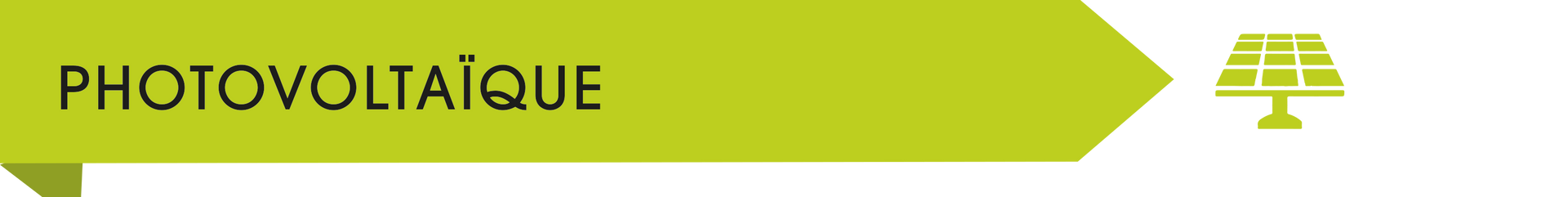 Illustration de flèche de couleur verte avec l'expression photovoltaïque