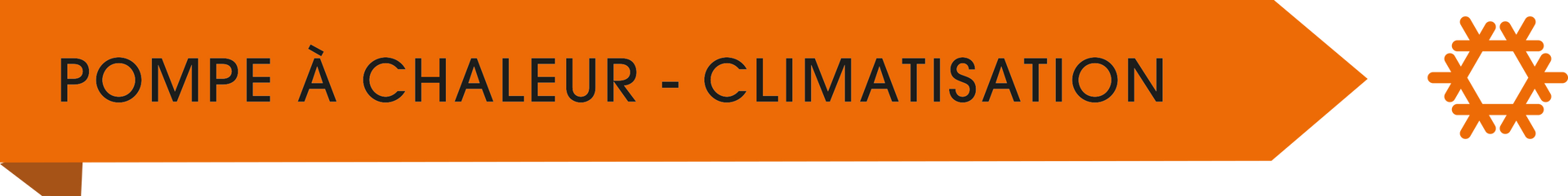 Illustration de flèche de couleur orange avec l'expression pompe à chaleur