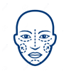 Un dibujo de la cara de un hombre con líneas.