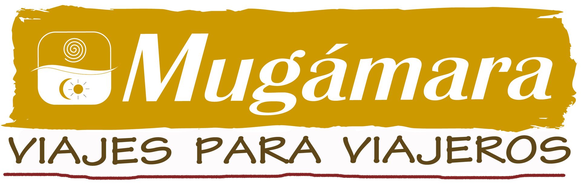 A logo for a company called mugamara viajes para viajeros