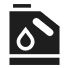 Icono de bidón de gasolina blanco sobre fondo negro con un símbolo de gota