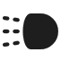 Icono de ratón de ordenador negro con tres líneas de movimiento a la izquierda.