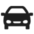Icono de coche negro sobre fondo blanco