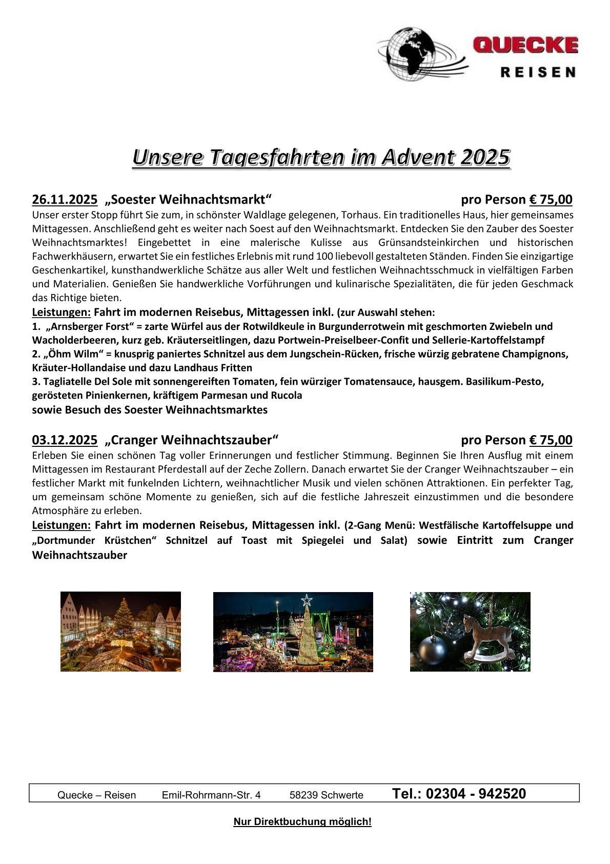 Flyer Tagesfahrten Quecke Reisen