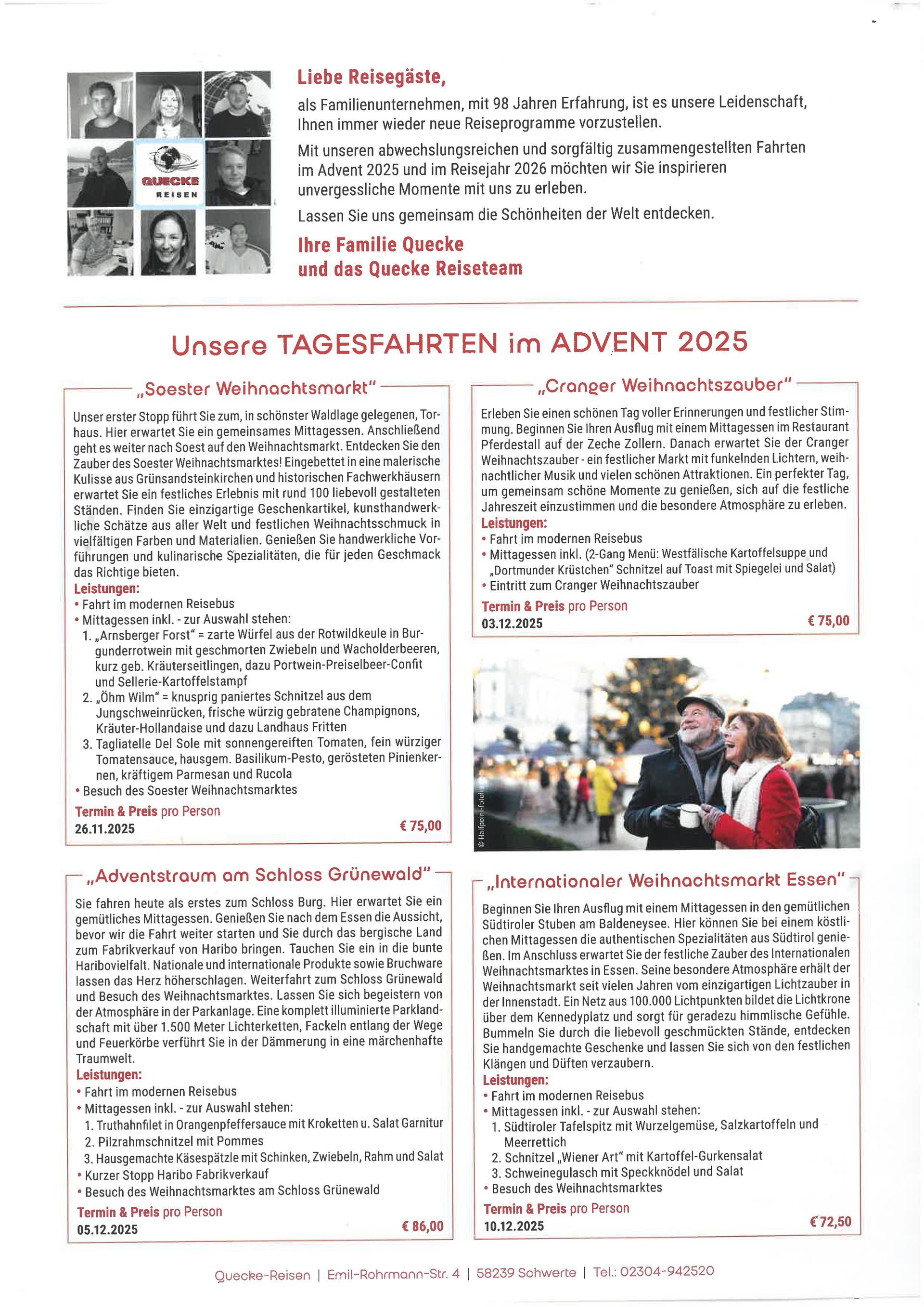 Flyer Tagesfahrten Quecke Reisen