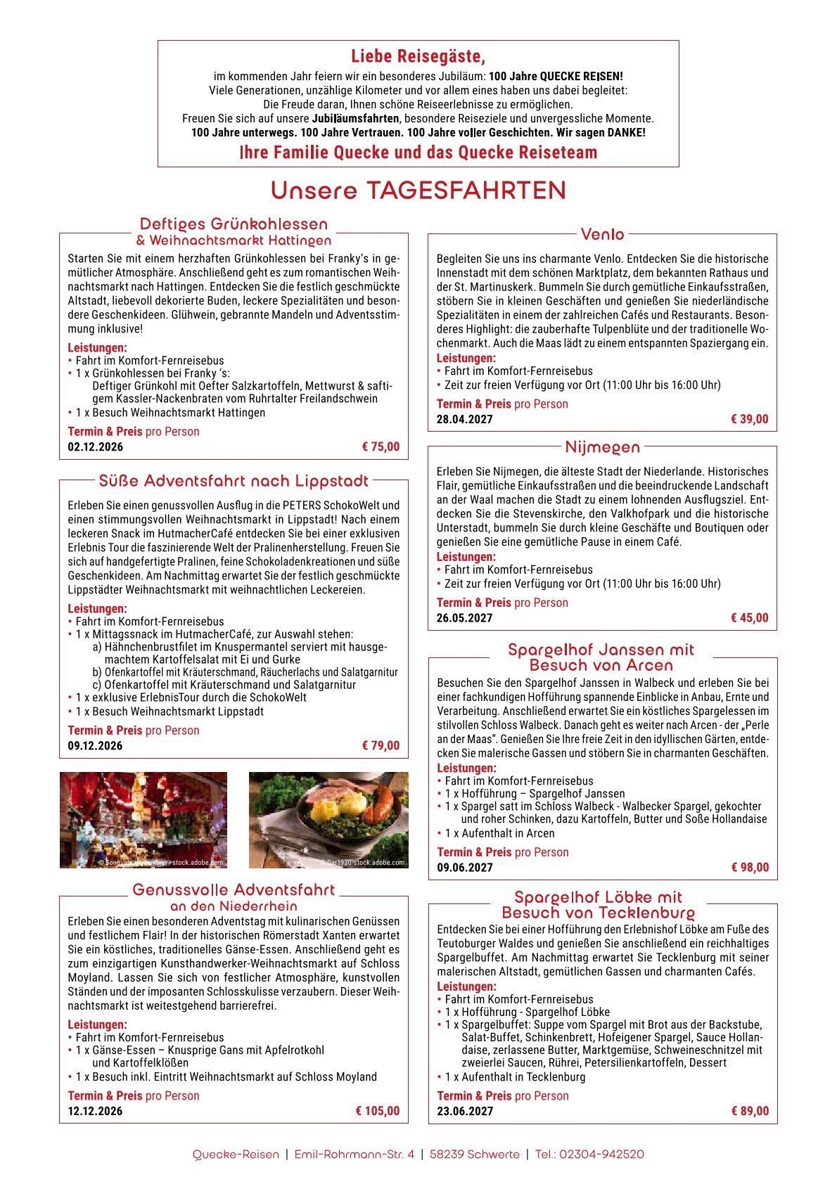 Flyer Tagesfahrten Quecke Reisen