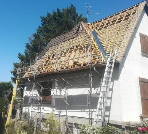 Isolation toiture échafaudage