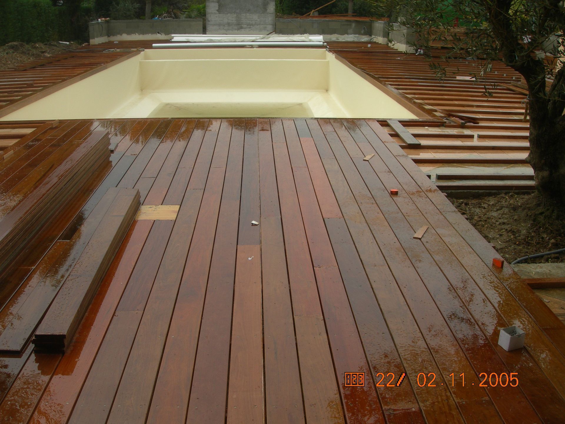 Pose de terrasse après