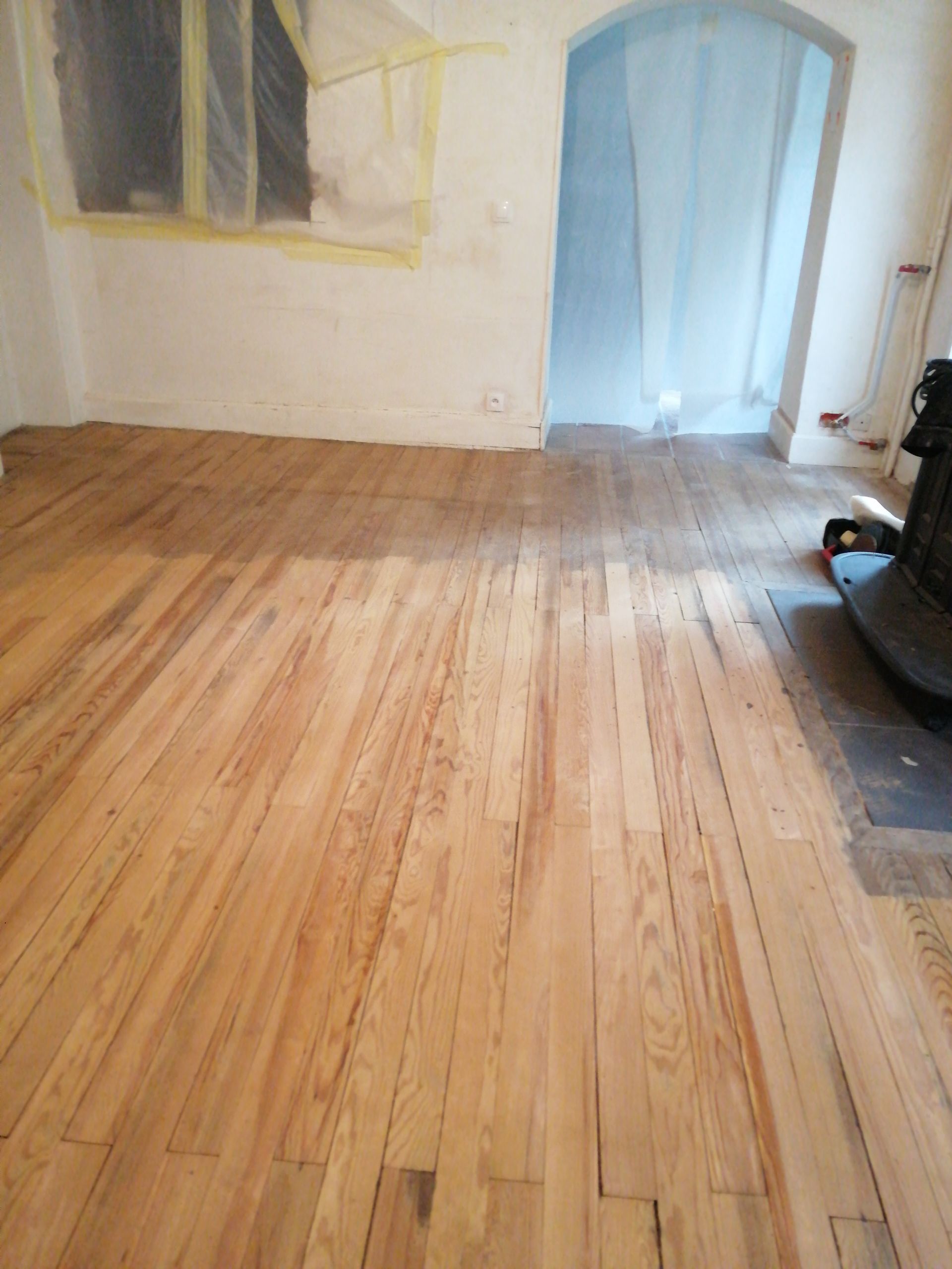 Rénovation du parquet du salon après
