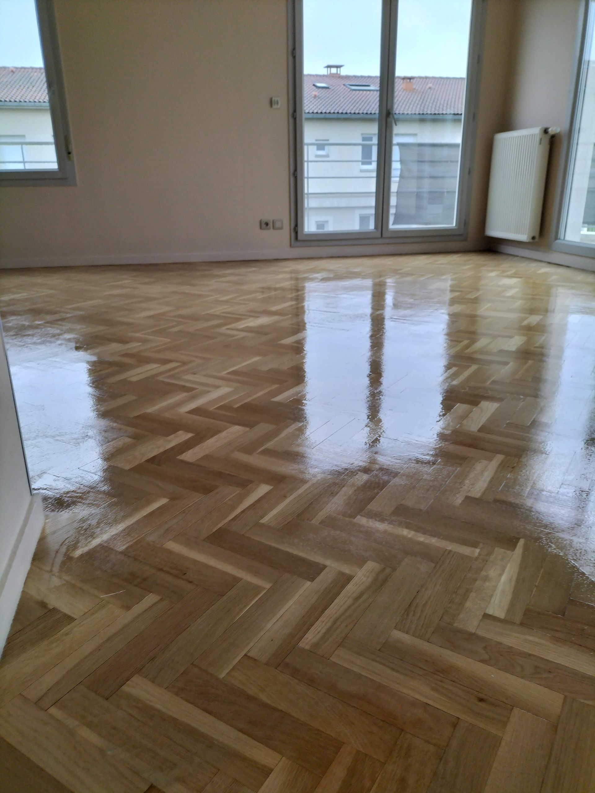 Parquet Point de Hongrie après vitrification