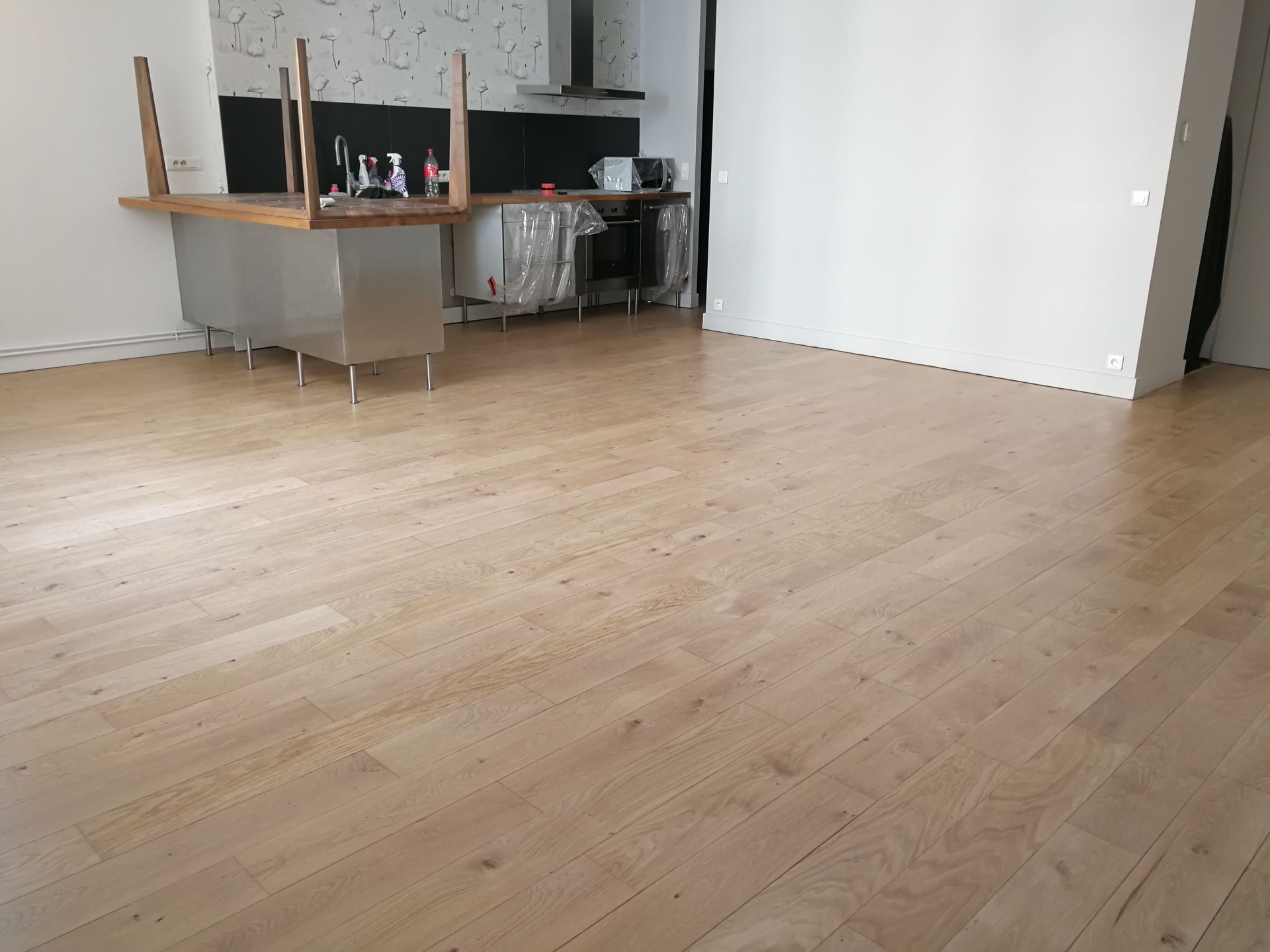 Pose de parquet dans un appartement