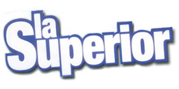 Un logotipo de La Superior azul y blanco sobre un fondo blanco.