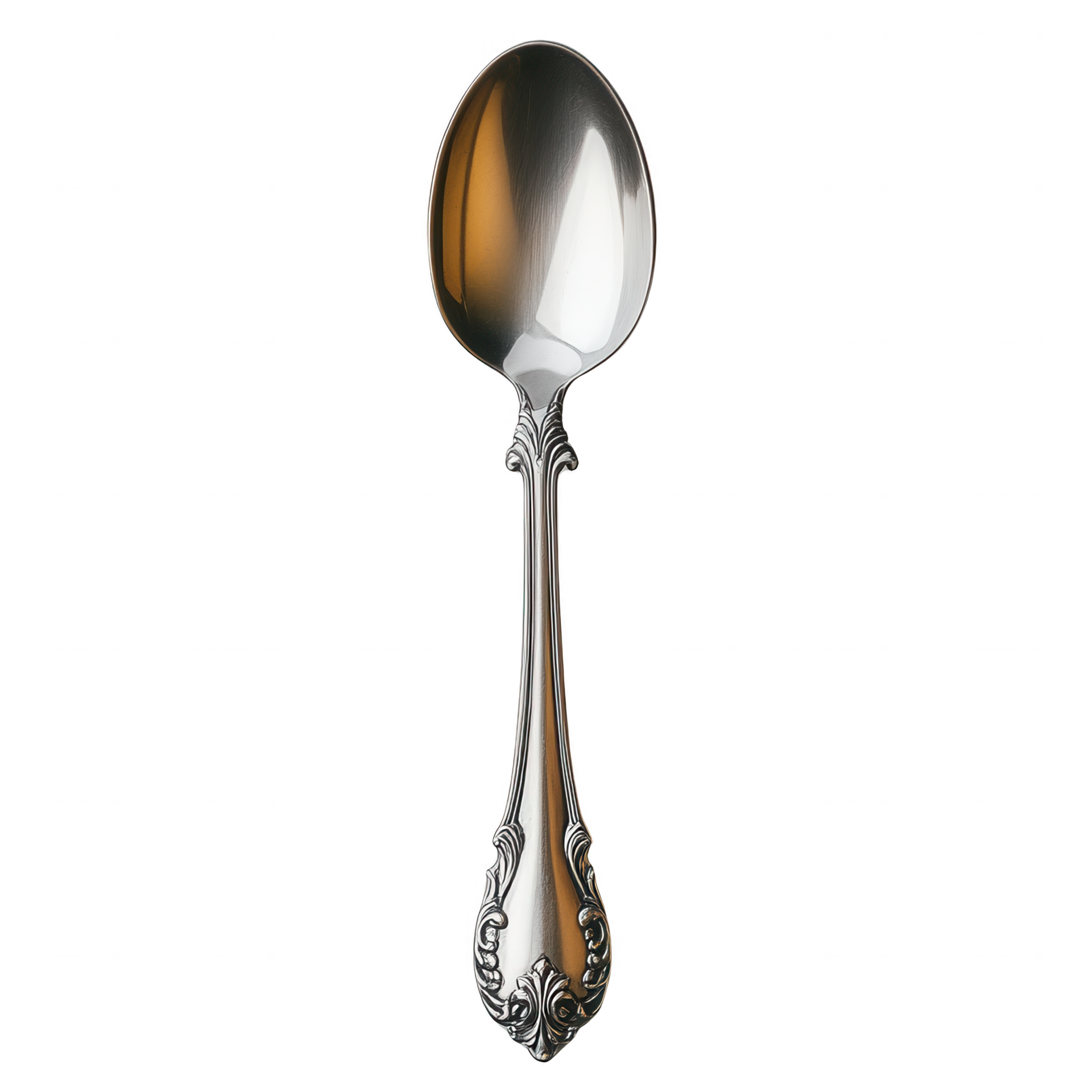 Une cuillére en argent avec 