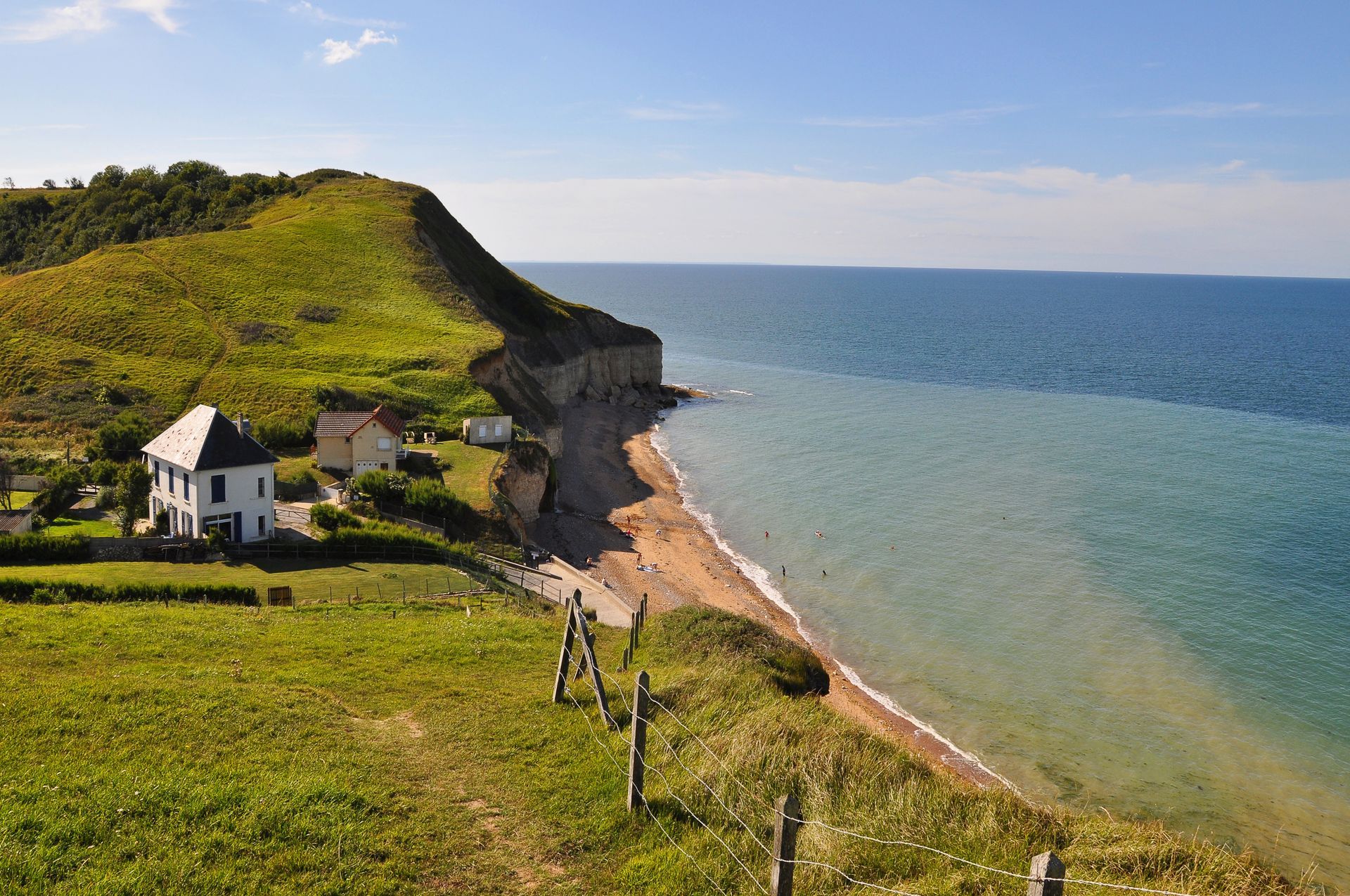 Vue sur les falaises de Normandie.