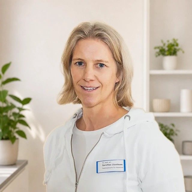 Eine Frau im weißen Hemd lächelt vor einem Mann im weißen Hemd.