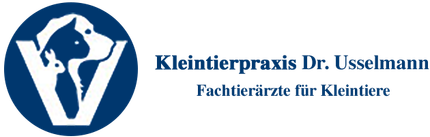 Ein blau-weißes Logo für die Kleintierpraxis Dr. Uselmann