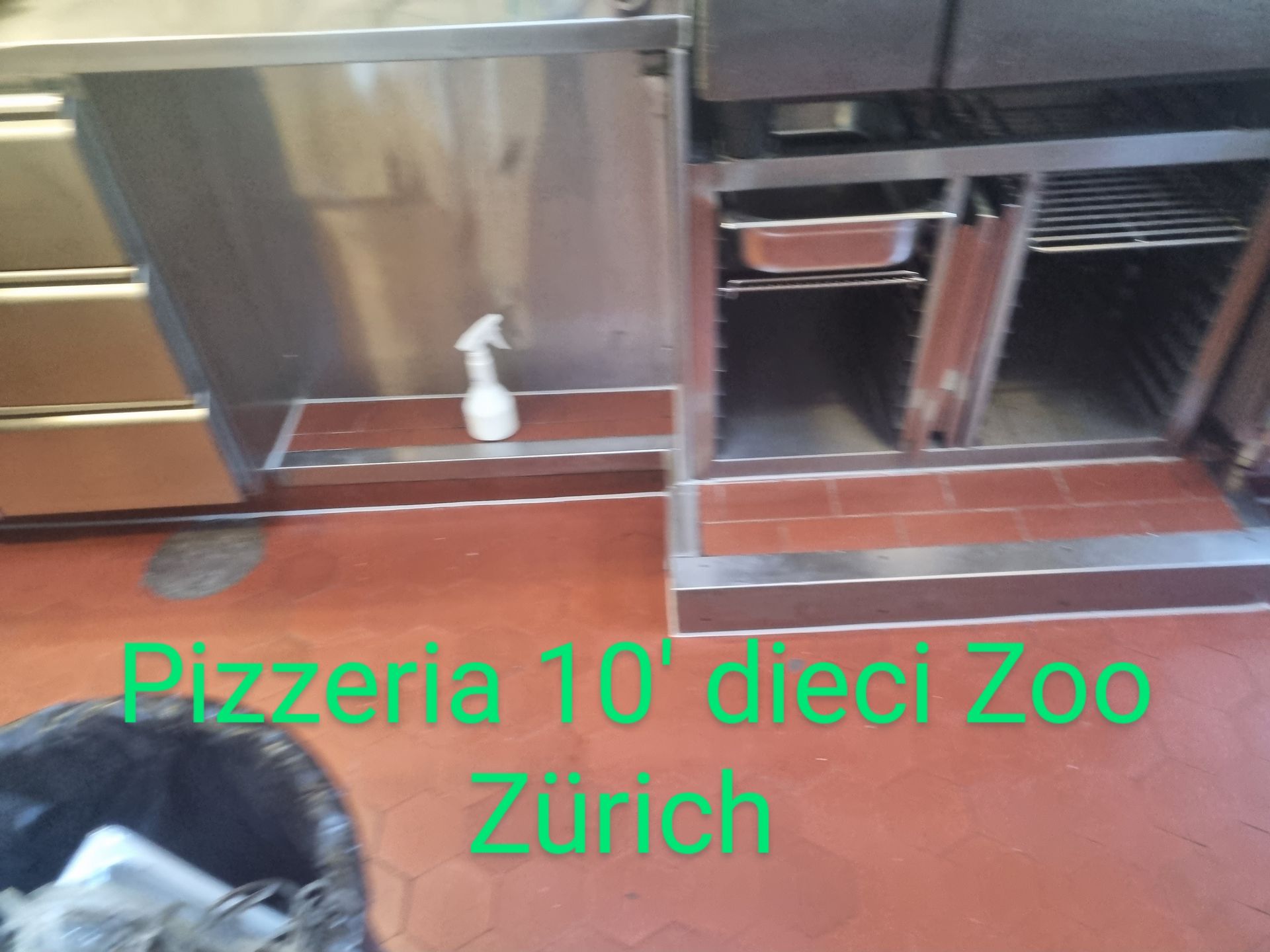 Ein Bild einer Küche mit den Worten Pizzeria 10' dieci zoo zürich